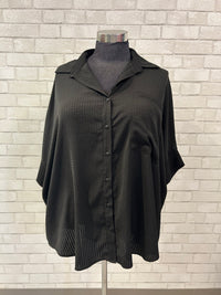 Black Hi-Low Button Front Top - Davi & Dani