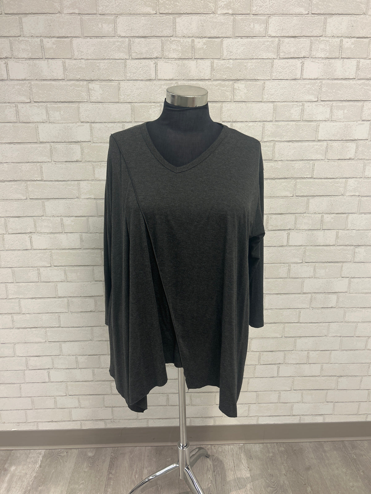 Charcoal V-Neck Tunic - Comfy USA