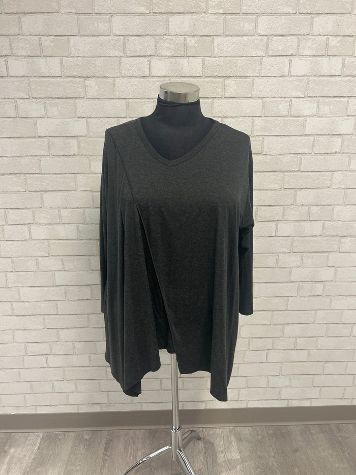 Charcoal V-Neck Tunic - Comfy USA