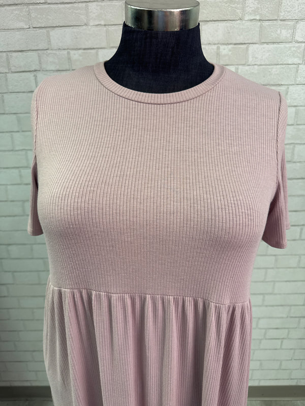 Mauve Ribbed Dress