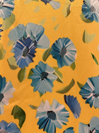 Yellow Floral 1/2 Button Blouse