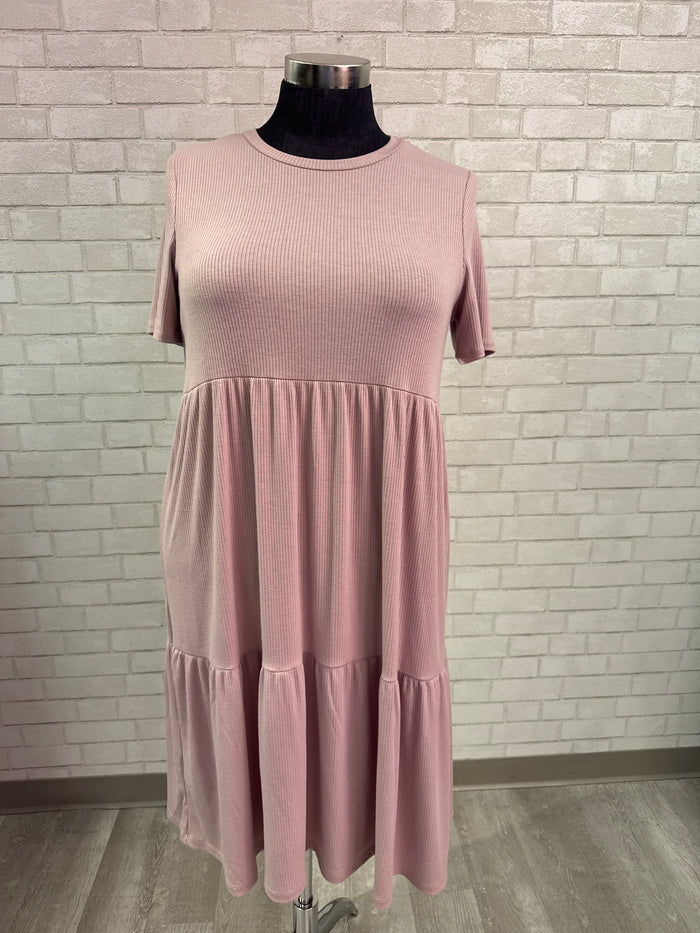 Mauve Ribbed Dress