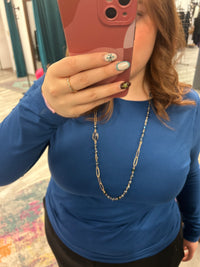 Navy/Gold Long Necklace