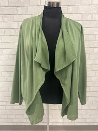 Green Drape Front Jacket - Mododoc