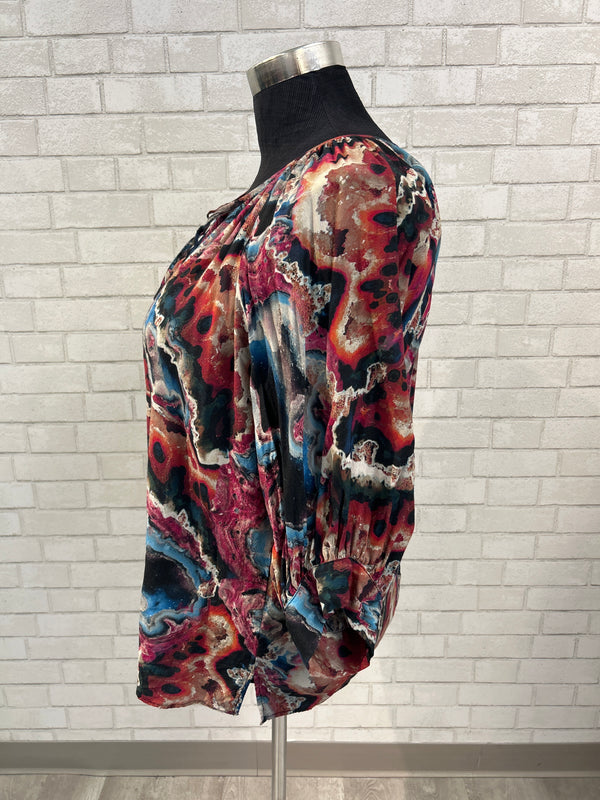Marbled Print Blouse - Karen Kane