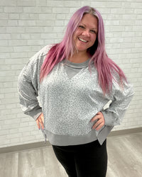Leopard Print Pullover | Grey