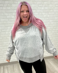 Leopard Print Pullover | Grey