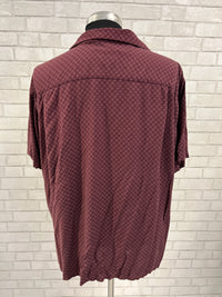Burgundy Short Sleeve Button Up - Batik Bay