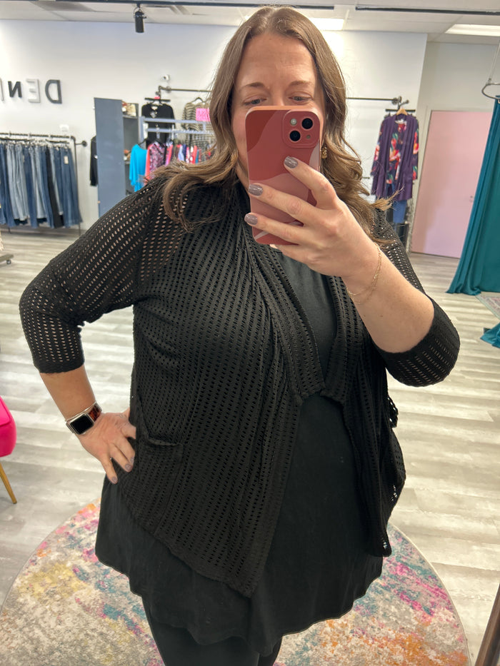 Black Laser Cut Jacket - Alembika