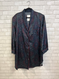 Silky Navy Paisley Sleep Shirt