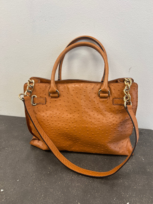 Camel Leather Textured Handbag - Michael Kors