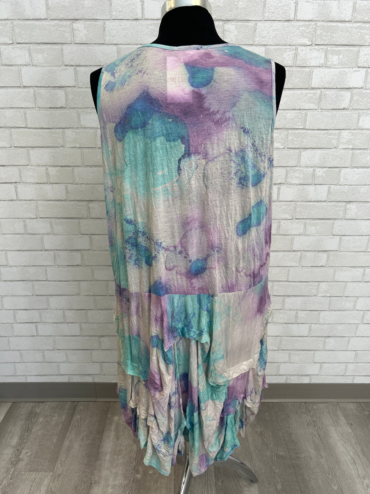 Teal/Purple Tie Dye Dress - Reina Lee