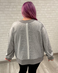 Leopard Print Pullover | Grey