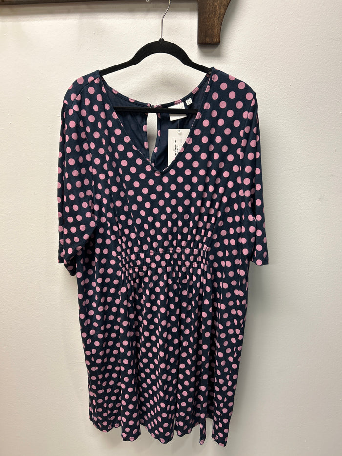 Navy & Lilac Dots Dress - Junarose