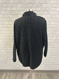 Black/White Dot Fleece Jacket - Woman Within