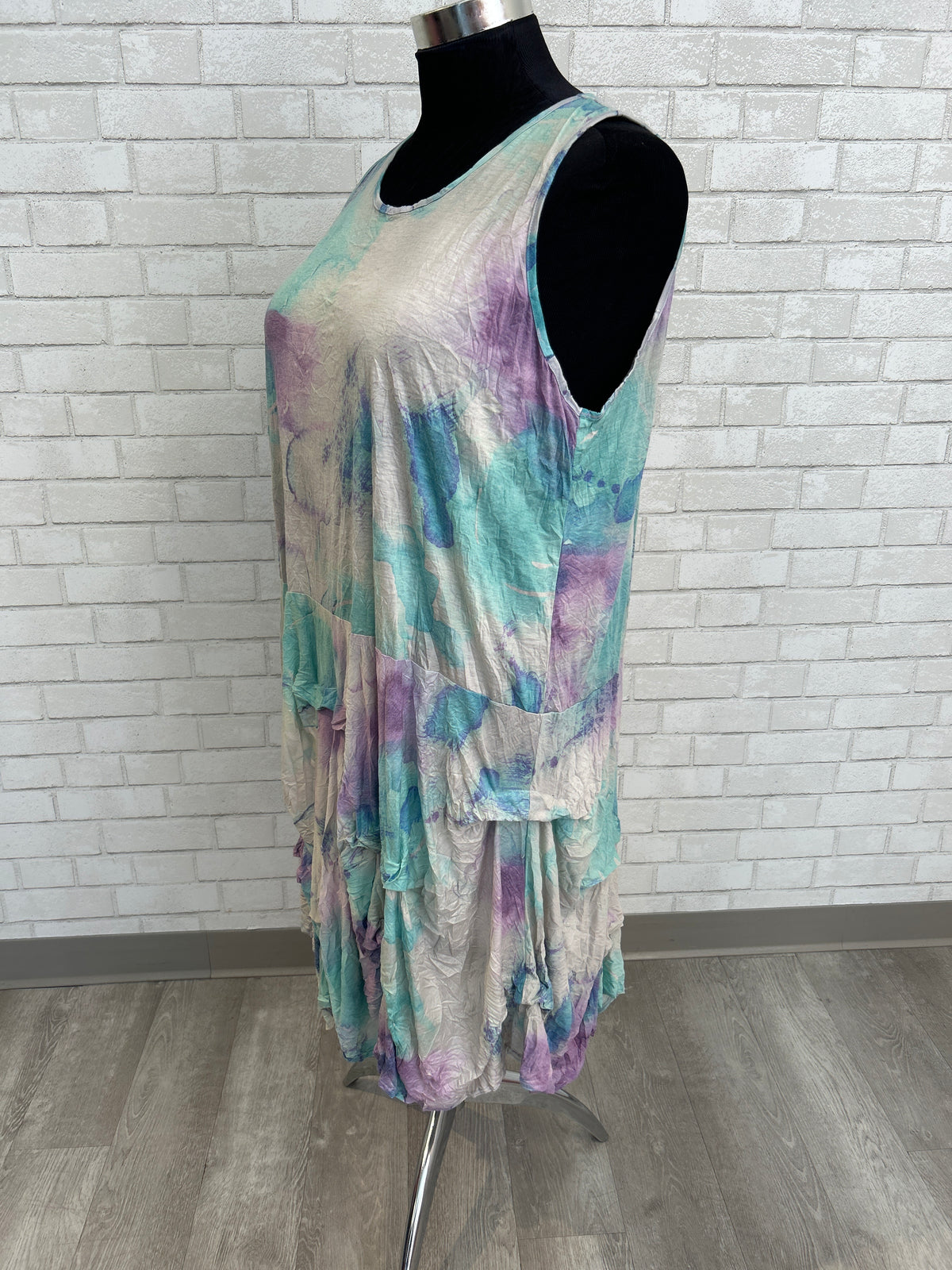 Teal/Purple Tie Dye Dress - Reina Lee
