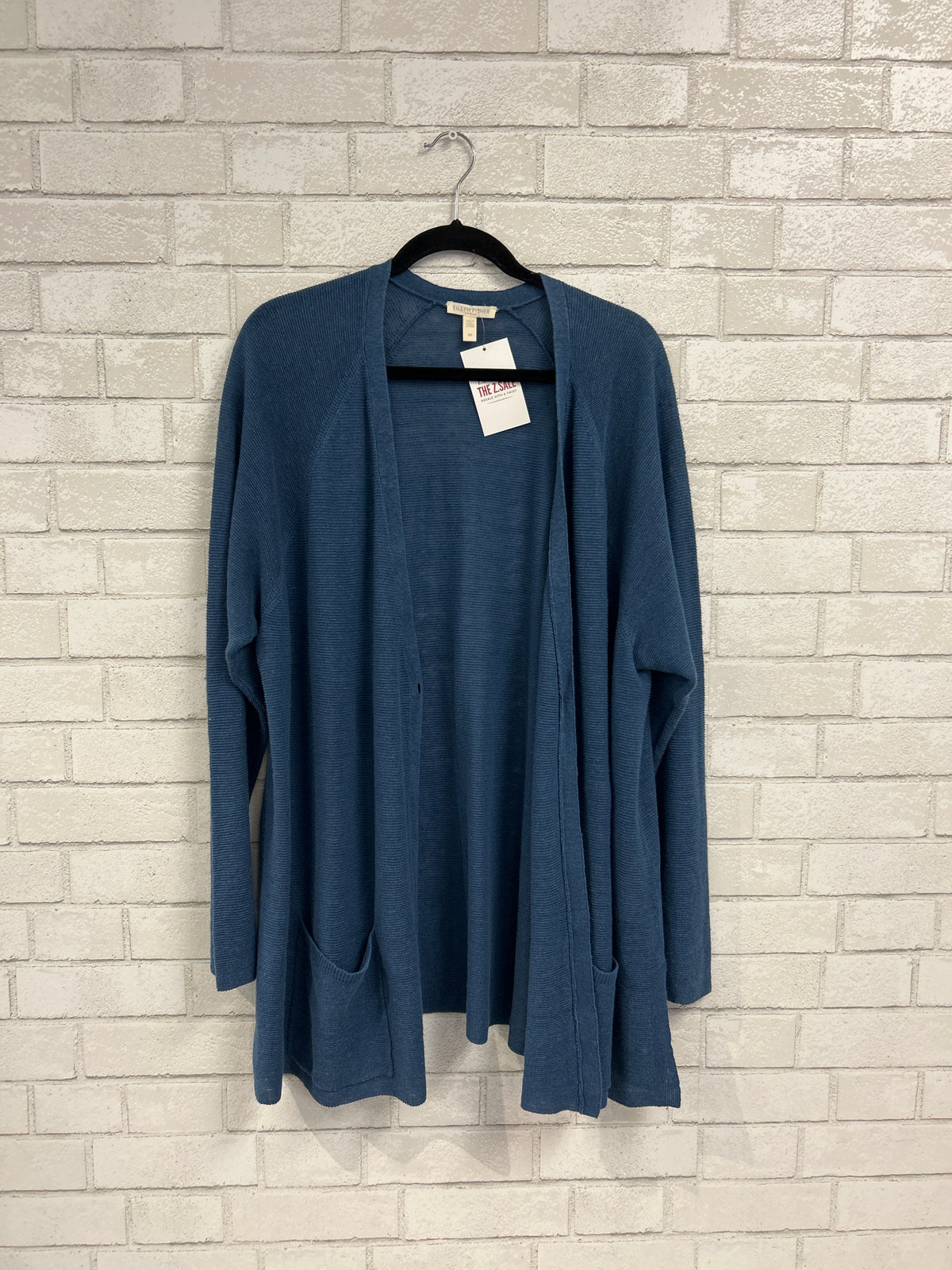 Blue 1 Button Cardigan - Eileen Fisher