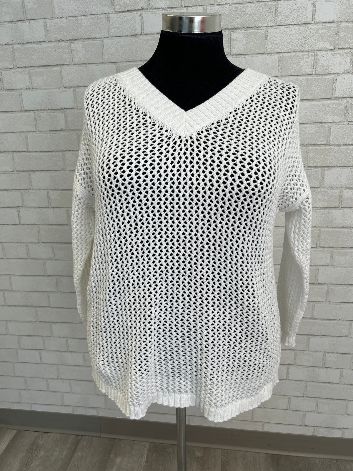 White Open Weave Sweater - Talbots (NWT)