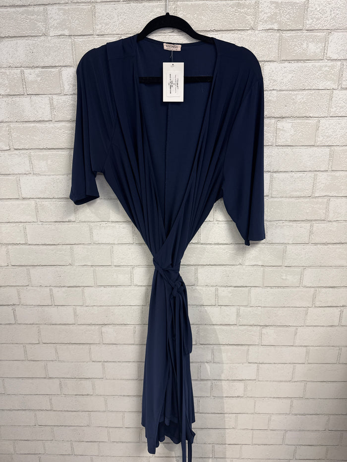 Navy Wrap Dress - Kiyonna