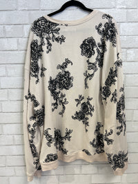 Cream/Black Floral Sweatshirt - Free People