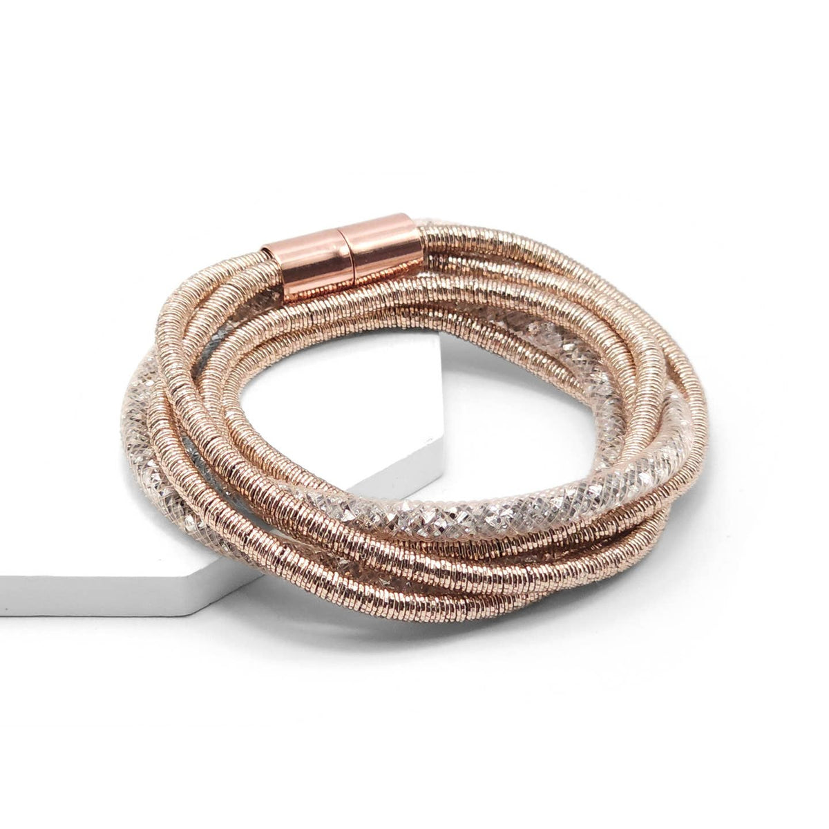 Trinity Gleam Rose Gold Bracelet Set