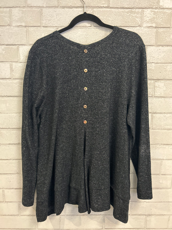Black Speckled Button Back Top - Coin 1804