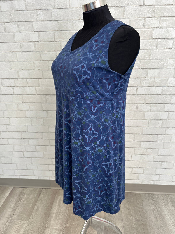 Navy Printed Sleeveless Dress - Fresh Produce