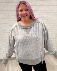 Leopard Print Pullover | Grey