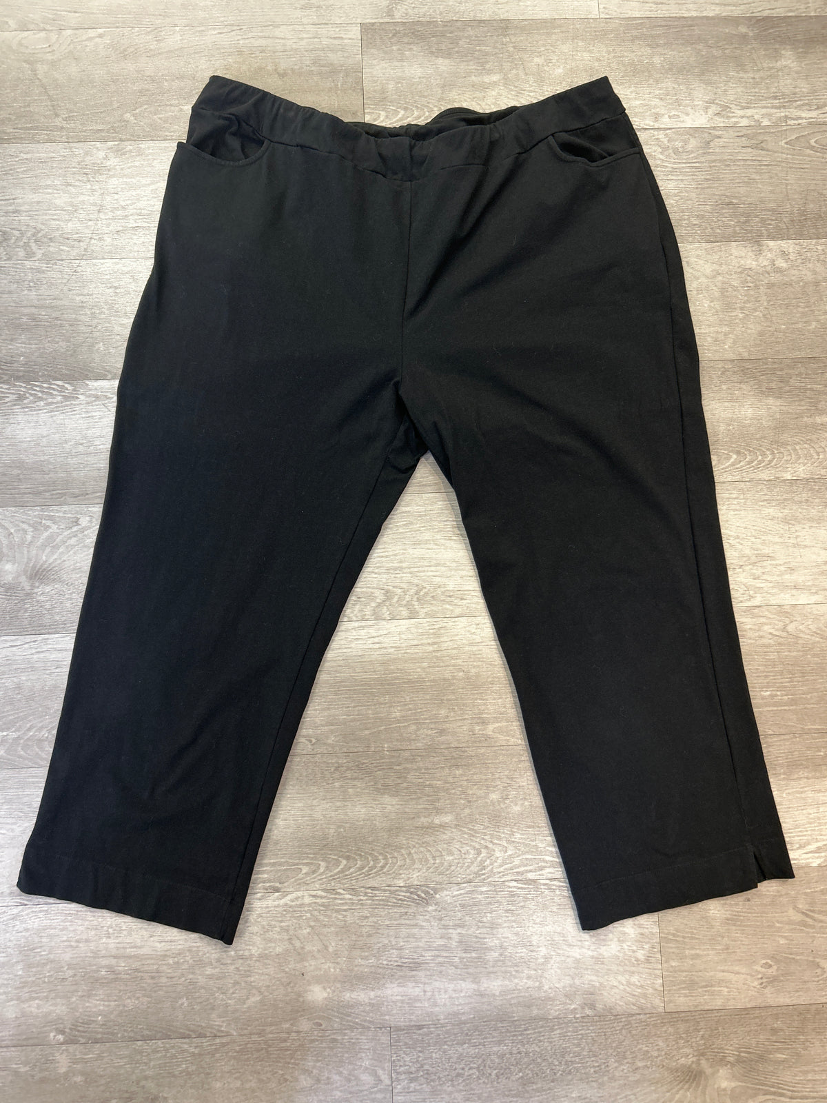 Black Cotton Pull On Pants - Jess & Jane