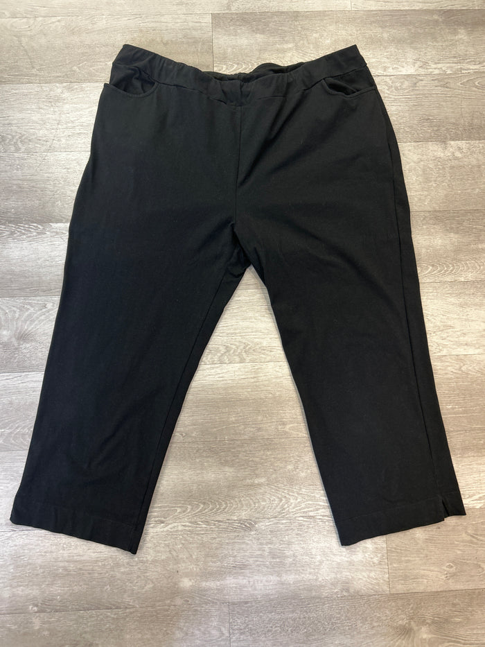 Black Cotton Pull On Pants - Jess & Jane