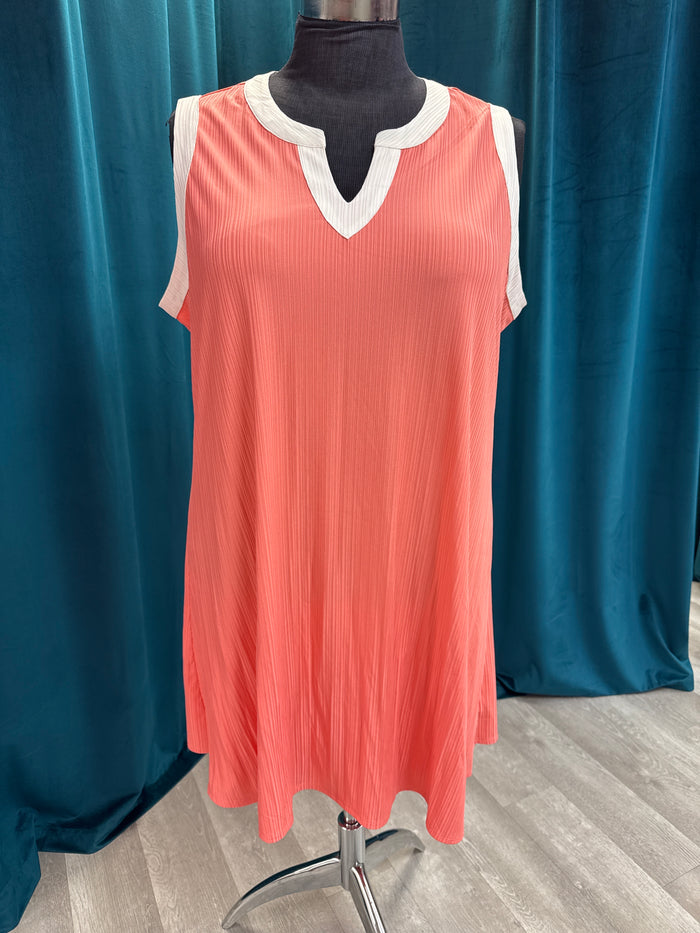 Coral & Ivory Sleeveless Dress - Nina Leopard