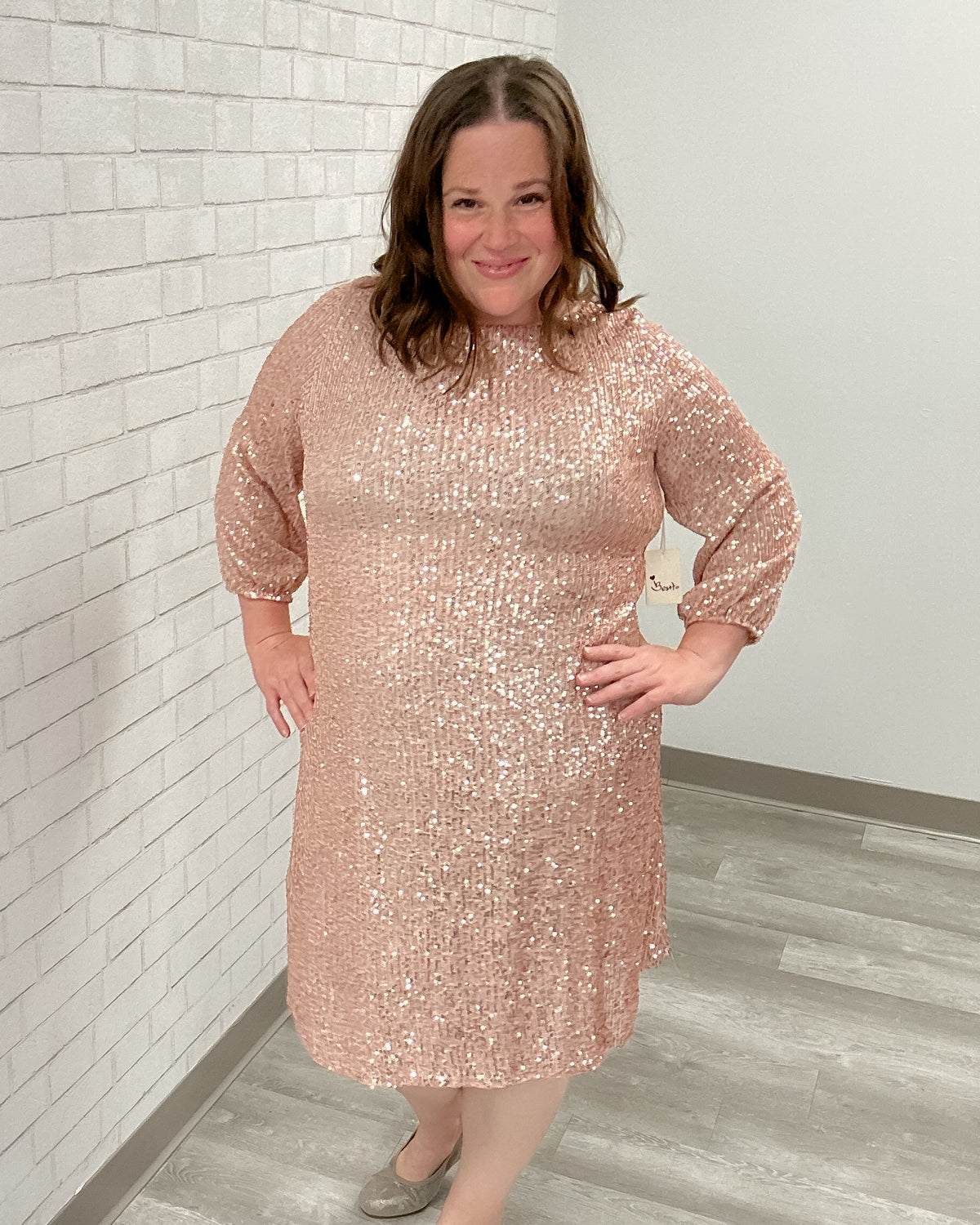 Champagne Sparkle Sequin Dress