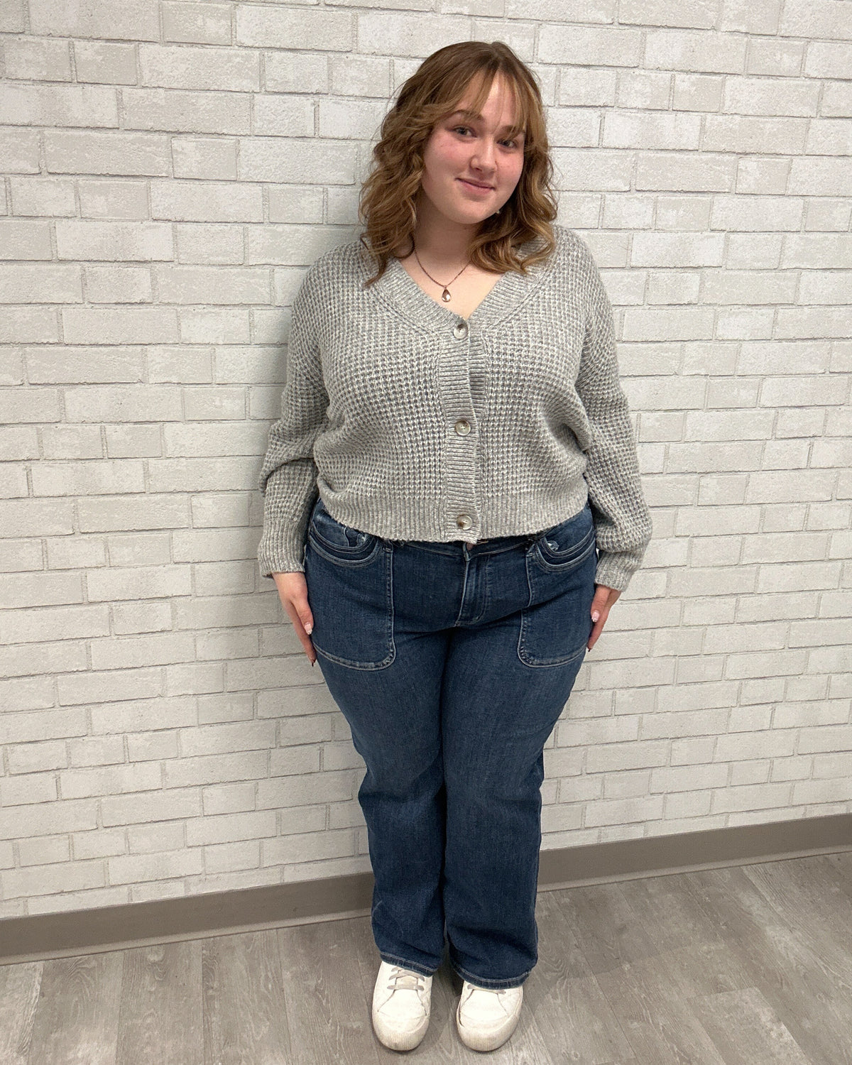 Mid Rise 90's Straight Front Patch Double Pocket Jeans