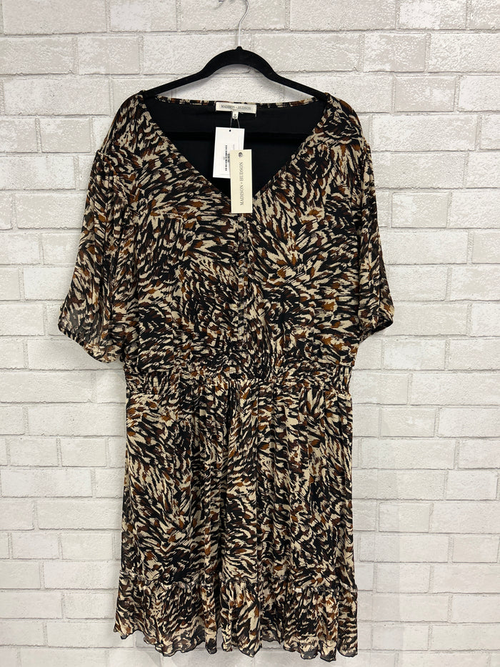 Brown Print Mesh Dress - Madison & Hudson (NWT)
