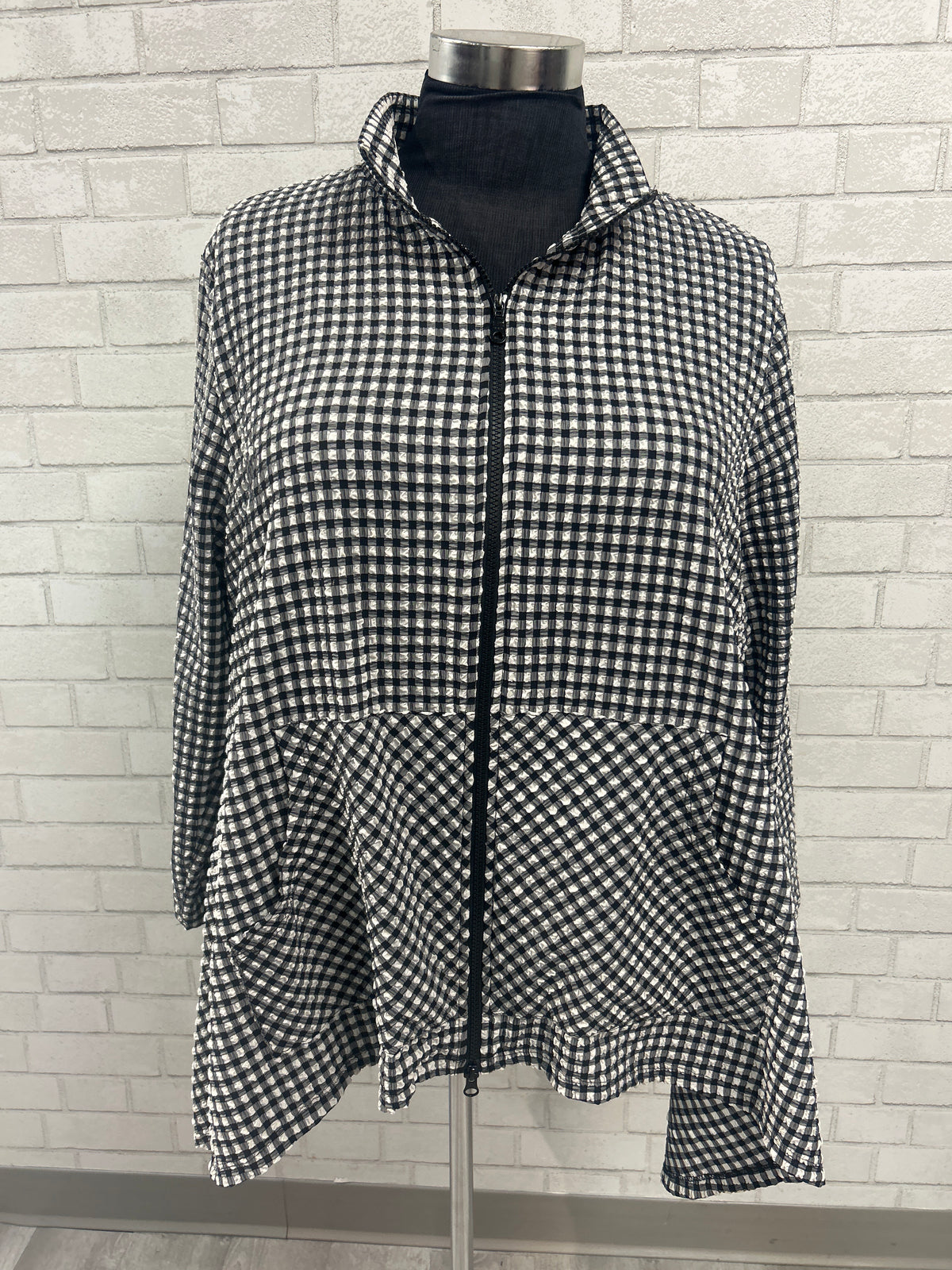 Black & White Grid Jane Jacket - Kozan