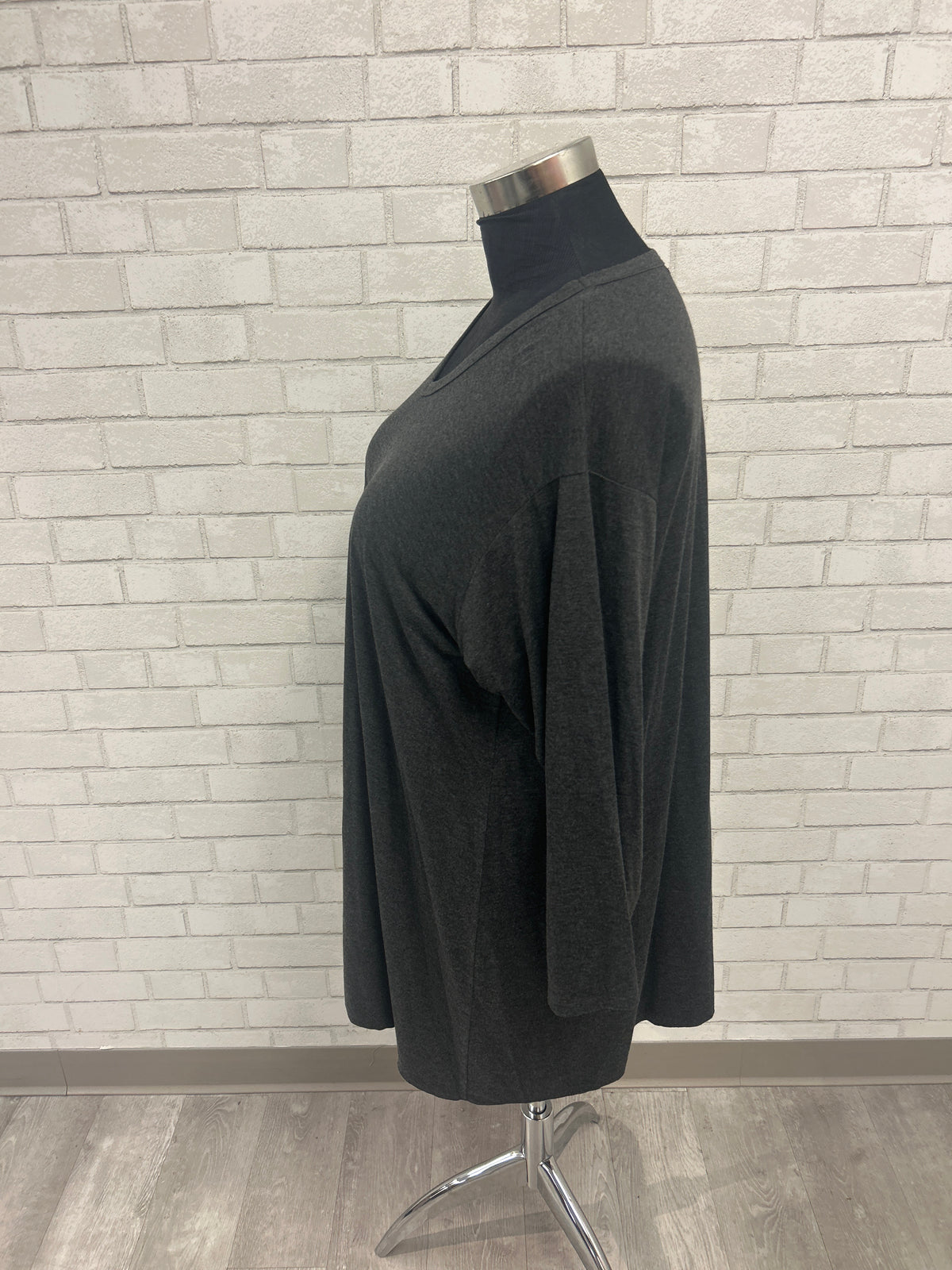 Charcoal V-Neck Tunic - Comfy USA