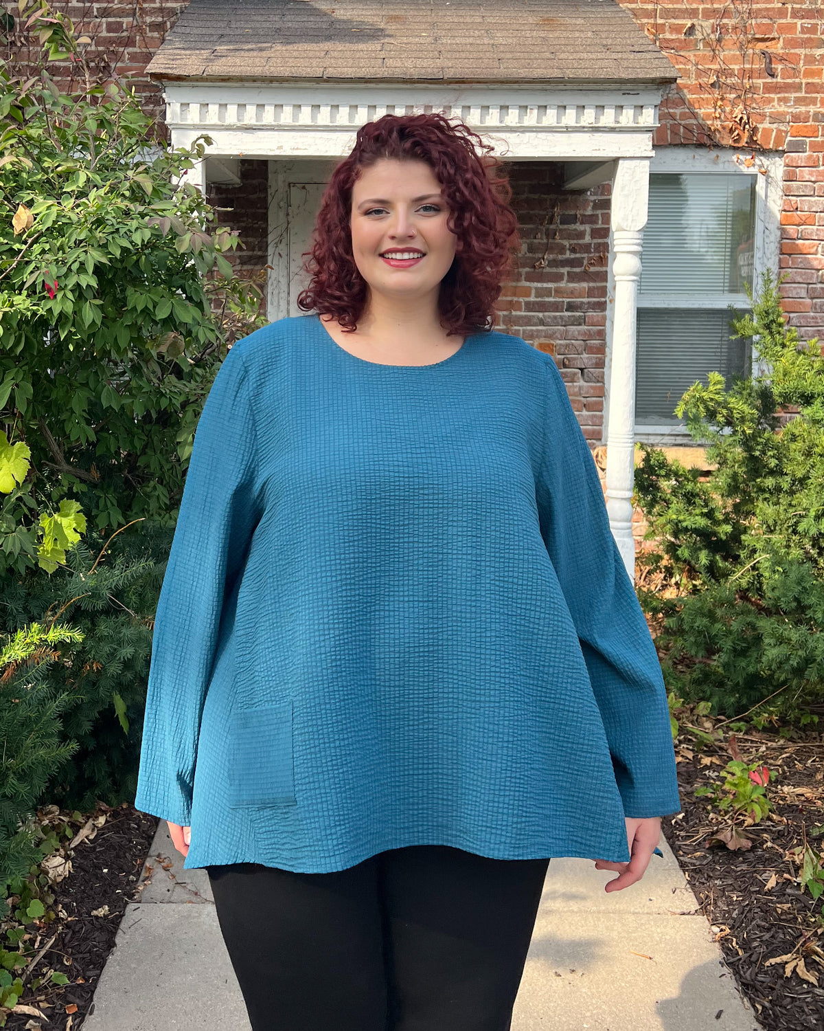 Triangle Top | Teal Seersucker
