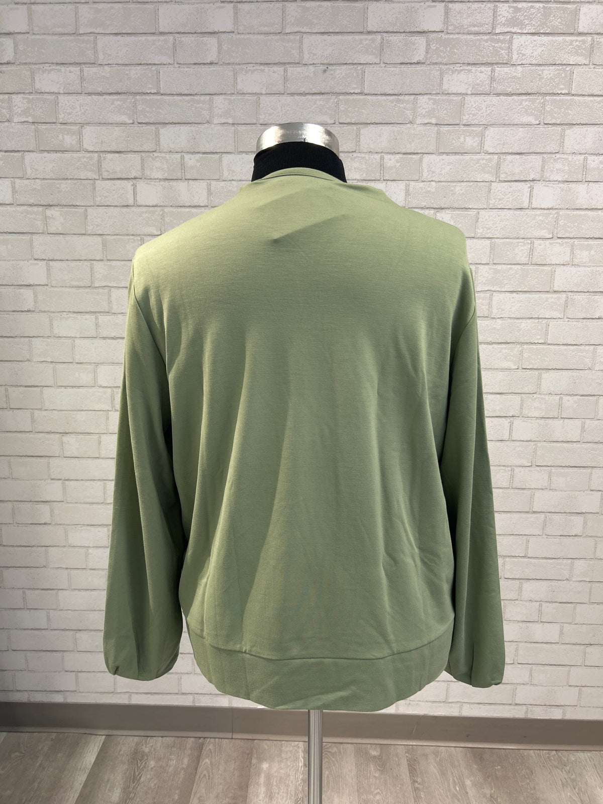 Green Split Neck Printed Top - Ulla Popken