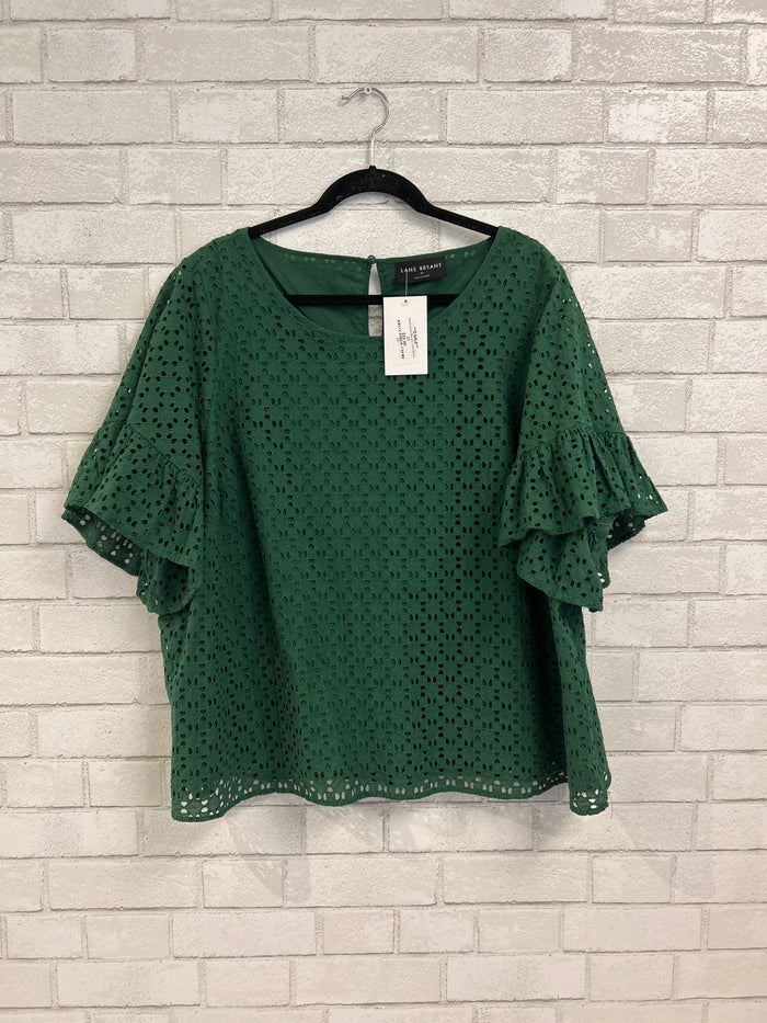 Green Eyelet Blouse - Lane Bryant