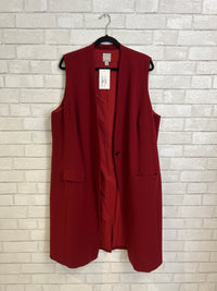 Red Long Blazer Vest - Halogen