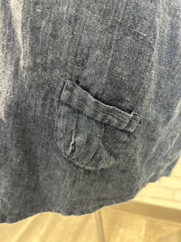 Blue Linen Button Front Top - Flax