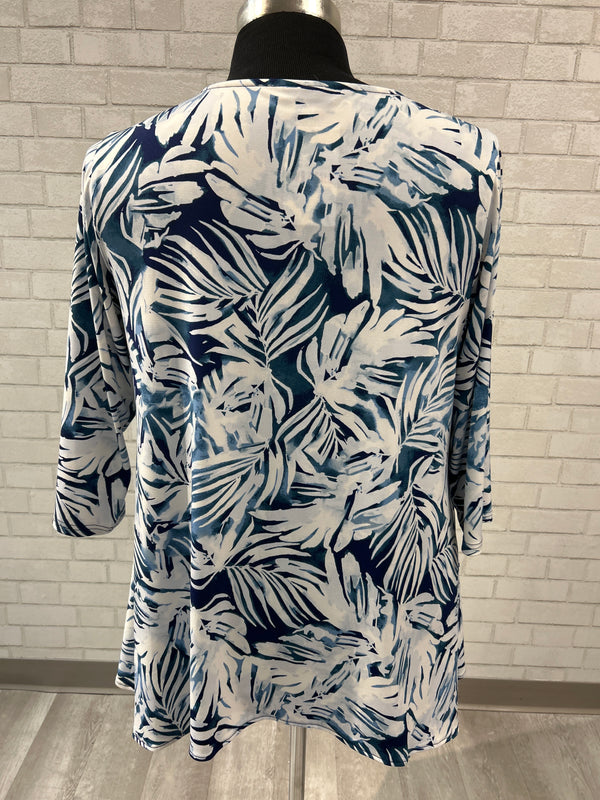 Teal Leaf Print Tunic - Alfani