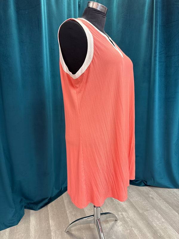 Coral & Ivory Sleeveless Dress - Nina Leopard