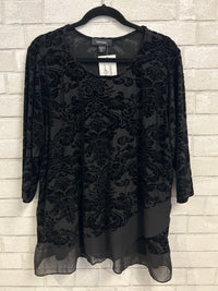 Black Velvet Burnout Top - Karen Kane