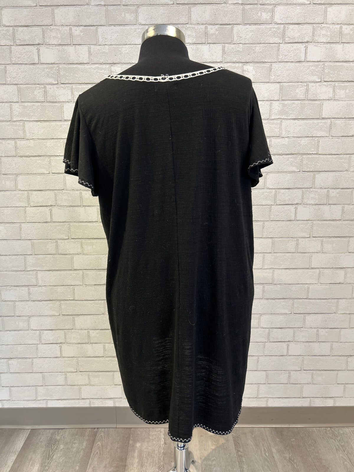 Black Dress with White Stitching - Max Studio