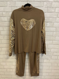 Gold Sequin Track Set