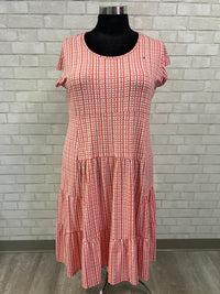 Coral + White Printed Midi Dress - Tommy Hilfiger