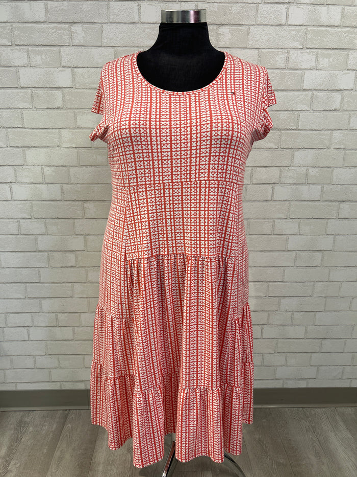 Coral + White Printed Midi Dress - Tommy Hilfiger