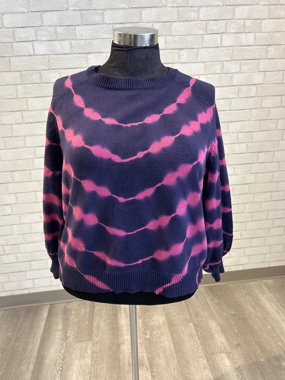 Navy & Pink Tie Dye Sweater - Umgee