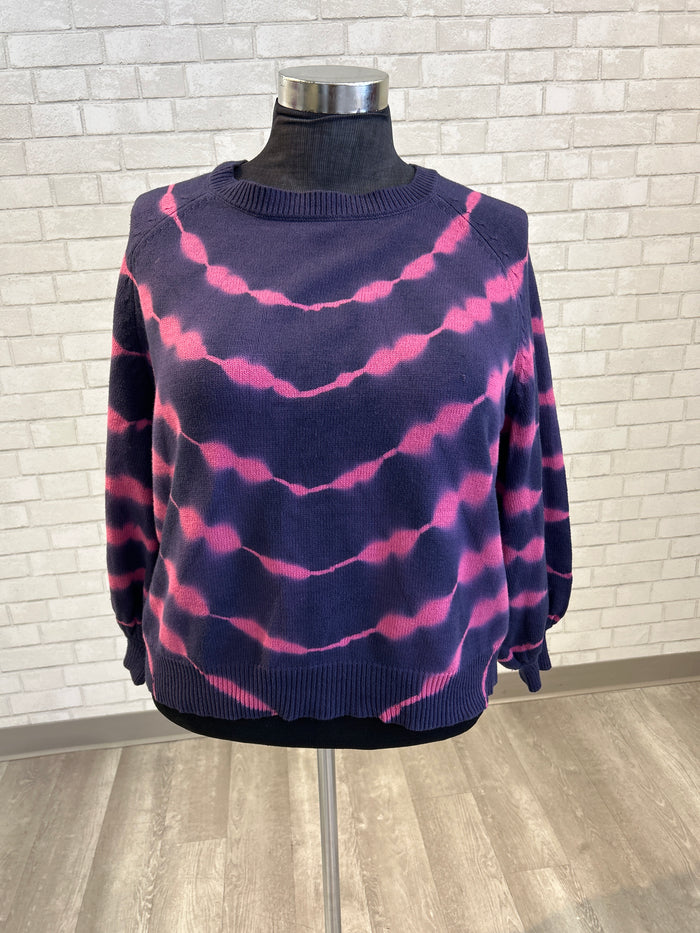 Navy & Pink Tie Dye Sweater - Umgee